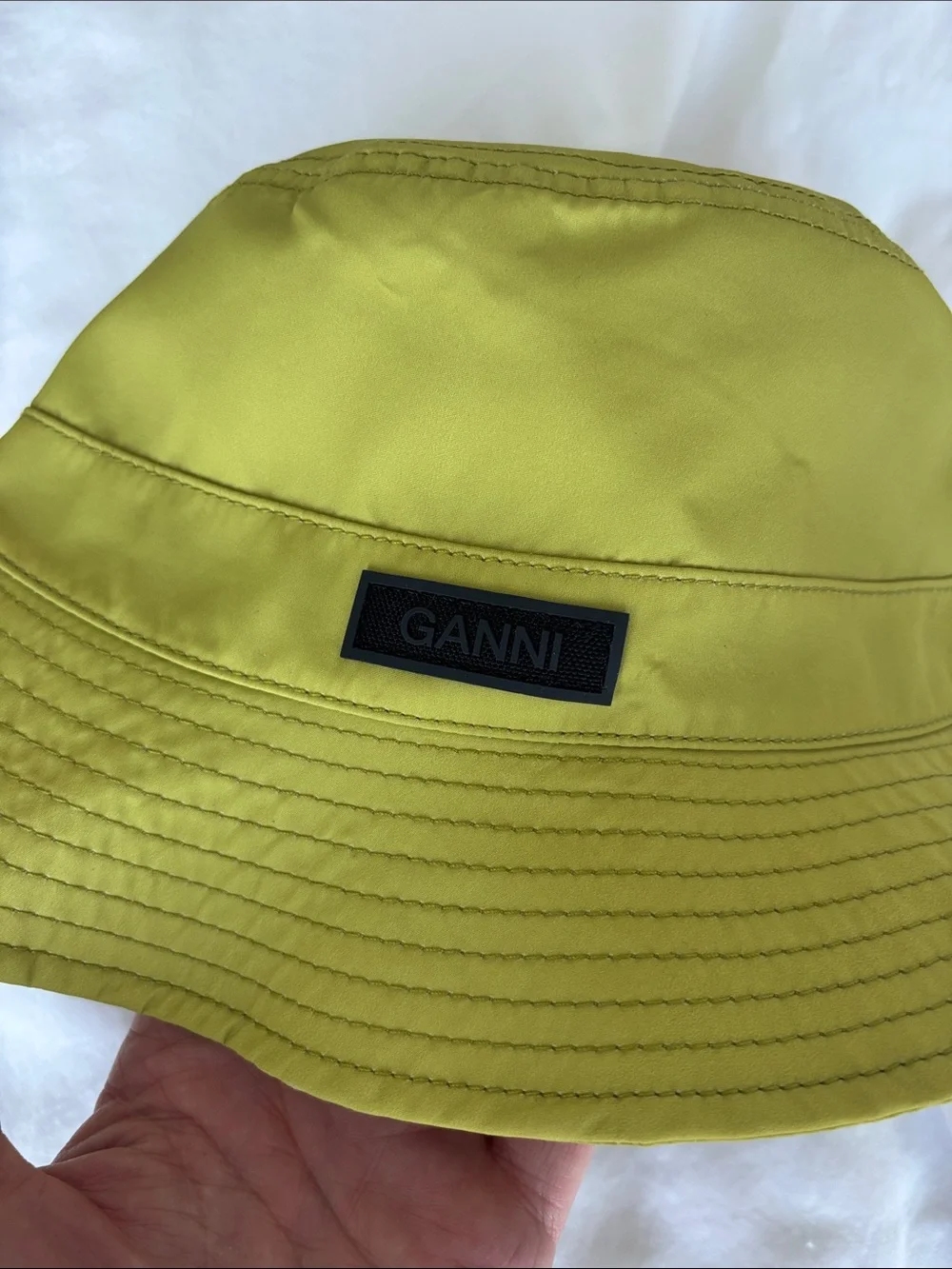 GANNI Lime Green Bucket Hat